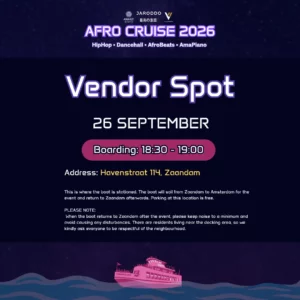 Kraamplaats | Ananzi Events Afro Cruise 2026